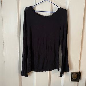 Long Sleeve Black Top With Bell Sleeves